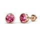 1 - Carys Pink Tourmaline (6.5mm) Solitaire Stud Earrings 