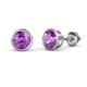 1 - Carys Amethyst (6.5mm) Solitaire Stud Earrings 