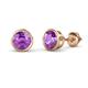 1 - Carys Amethyst (6.5mm) Solitaire Stud Earrings 