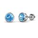 1 - Carys Blue Topaz (6.5mm) Solitaire Stud Earrings 