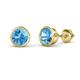 1 - Carys Blue Topaz (6.5mm) Solitaire Stud Earrings 