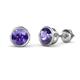 1 - Carys Iolite (6.5mm) Solitaire Stud Earrings 
