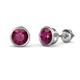 1 - Carys Rhodolite Garnet (6.5mm) Solitaire Stud Earrings 
