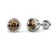 1 - Carys Smoky Quartz (6.5mm) Solitaire Stud Earrings 