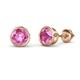 1 - Carys Lab Created Pink Sapphire (6mm) Solitaire Stud Earrings 