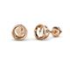 1 - Carys Bezel Set 14K Rose Gold Ear Stud Setting 