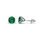 1 - Pema 5mm (0.80 ctw) Emerald Martini Solitaire Stud Earrings 