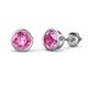 1 - Carys Lab Created Pink Sapphire (5mm) Solitaire Stud Earrings 