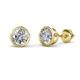 1 - Carys Round Diamond 1.00 ctw (SI1/GH) Bezel Set Solitaire Stud Earrings 