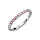 4 - Clara 2.40 mm Pink Tourmaline and Diamond 10 Stone Wedding Band 