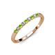 4 - Clara 2.40 mm Peridot and Diamond 10 Stone Wedding Band 