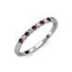 4 - Clara 2.40 mm Red Garnet and Diamond 10 Stone Wedding Band 