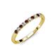 4 - Clara 2.40 mm Red Garnet and Diamond 10 Stone Wedding Band 