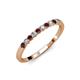 4 - Clara 2.40 mm Red Garnet and Diamond 10 Stone Wedding Band 