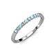 4 - Clara 2.40 mm Aquamarine and Diamond 10 Stone Wedding Band 