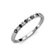 4 - Clara 2.40 mm Black and White Diamond 10 Stone Wedding Band 