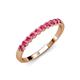 4 - Clara 2.70 mm Rhodolite Garnet 10 Stone Wedding Band 