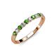 3 - Clara 2.70 mm Green Garnet and Diamond 10 Stone Wedding Band 