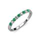 3 - Clara 2.70 mm Emerald and Diamond 10 Stone Wedding Band 