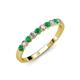 3 - Clara 2.70 mm Emerald and Diamond 10 Stone Wedding Band 