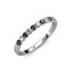 3 - Clara 2.70 mm Black and White Diamond 10 Stone Wedding Band 