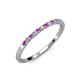 2 - Clara 2.00 mm Amethyst and Diamond 10 Stone Wedding Band 