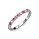 3 - Clara 2.70 mm Rhodolite Garnet and Diamond 10 Stone Wedding Band 