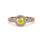 4 - Meir Lab Created Yellow Sapphire and Diamond Halo Engagement Ring 