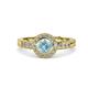 4 - Meir Aquamarine and Diamond Halo Engagement Ring 