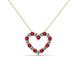 2 - Zayna 2.00 mm Round Ruby and Diamond Heart Pendant 