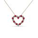 2 - Zayna 2.00 mm Round Ruby and Diamond Heart Pendant 