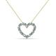 2 - Zayna 2.00 mm Round Aquamarine and Diamond Heart Pendant 