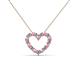 2 - Zayna 2.00 mm Round Pink Tourmaline and Diamond Heart Pendant 