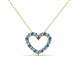 2 - Zayna 2.00 mm Round Blue Topaz and Diamond Heart Pendant 