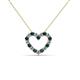 2 - Zayna 2.00 mm Round Blue and White Diamond Heart Pendant 