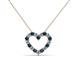 2 - Zayna 2.00 mm Round Blue and White Diamond Heart Pendant 