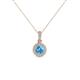 1 - Azaria Blue Topaz and Diamond Halo Pendant 