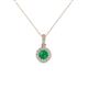 1 - Azaria Emerald and Diamond Halo Pendant 