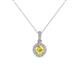 1 - Azaria Yellow Sapphire and Diamond Halo Pendant 