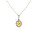 1 - Azaria Yellow Sapphire and Diamond Halo Pendant 