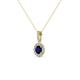 2 - Azaria Blue Sapphire and Diamond Halo Pendant 