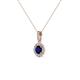 2 - Azaria Blue Sapphire and Diamond Halo Pendant 