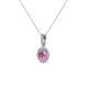 2 - Azaria Pink Sapphire and Diamond Halo Pendant 