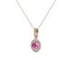 2 - Azaria Pink Sapphire and Diamond Halo Pendant 