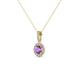 2 - Azaria Amethyst and Diamond Halo Pendant 