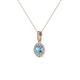 2 - Azaria Blue Topaz and Diamond Halo Pendant 