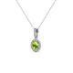 2 - Azaria Peridot and Diamond Halo Pendant 