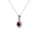 2 - Azaria Red Garnet and Diamond Halo Pendant 