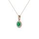 2 - Azaria Emerald and Diamond Halo Pendant 