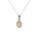2 - Azaria Yellow Sapphire and Diamond Halo Pendant 